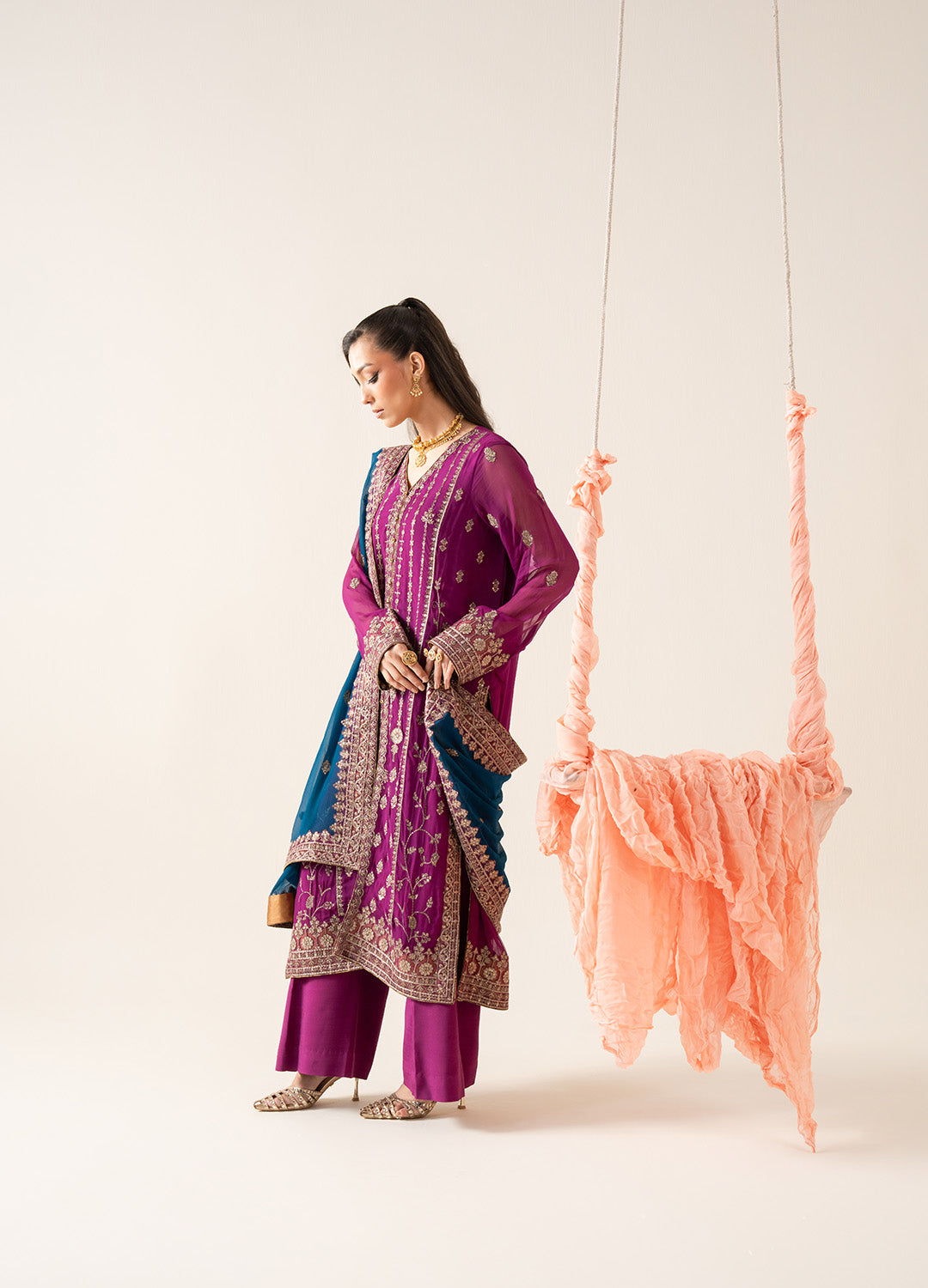 3 Piece Embroirdered Chiffon MEDINE - FSU5606