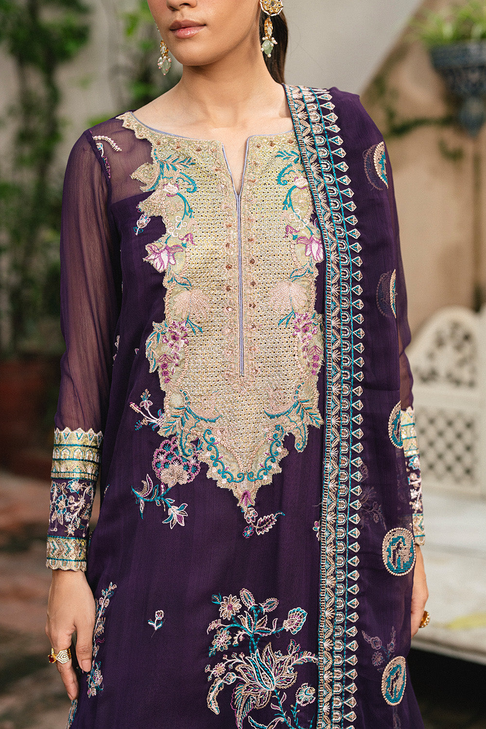 3 Piece Embroidered Chiffon POLINA - FSU5650
