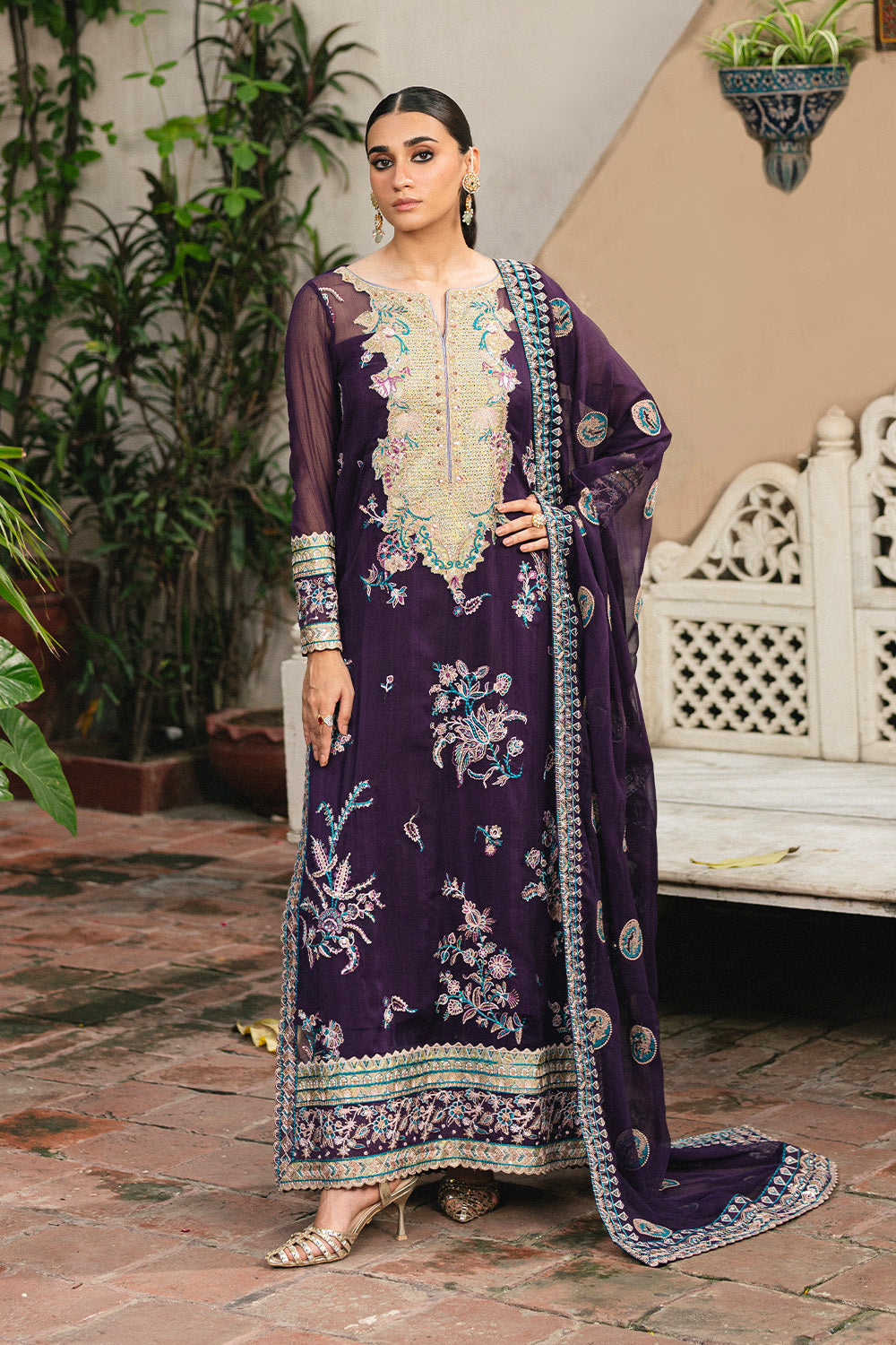 3 Piece Embroidered Chiffon POLINA - FSU5650