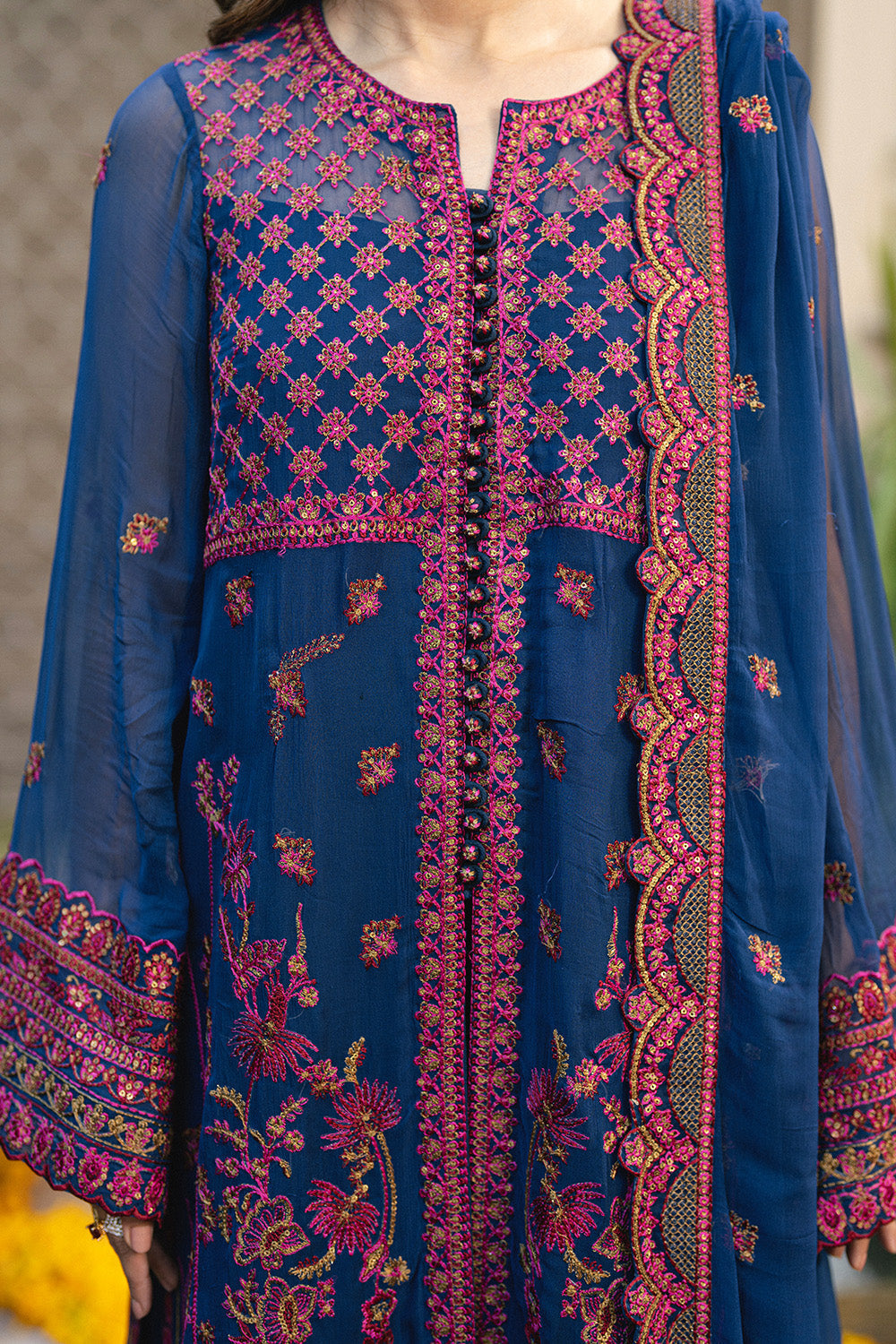 3 Piece Embroidered Chiffon ROKSANA - FSU5653