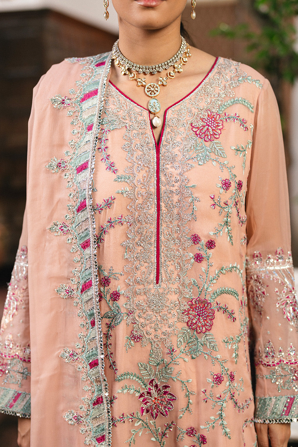 3 Piece Embroidered Chiffon ANYA - FSU5659