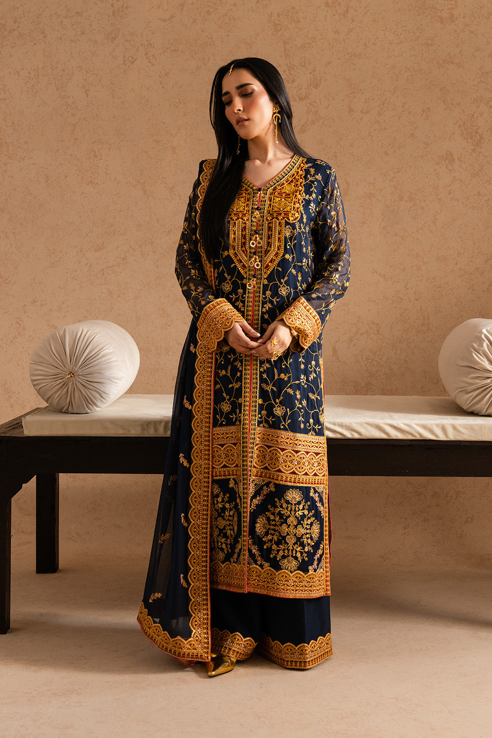 3 Piece Embroirdered Chiffon ZEHRA - FSU5600