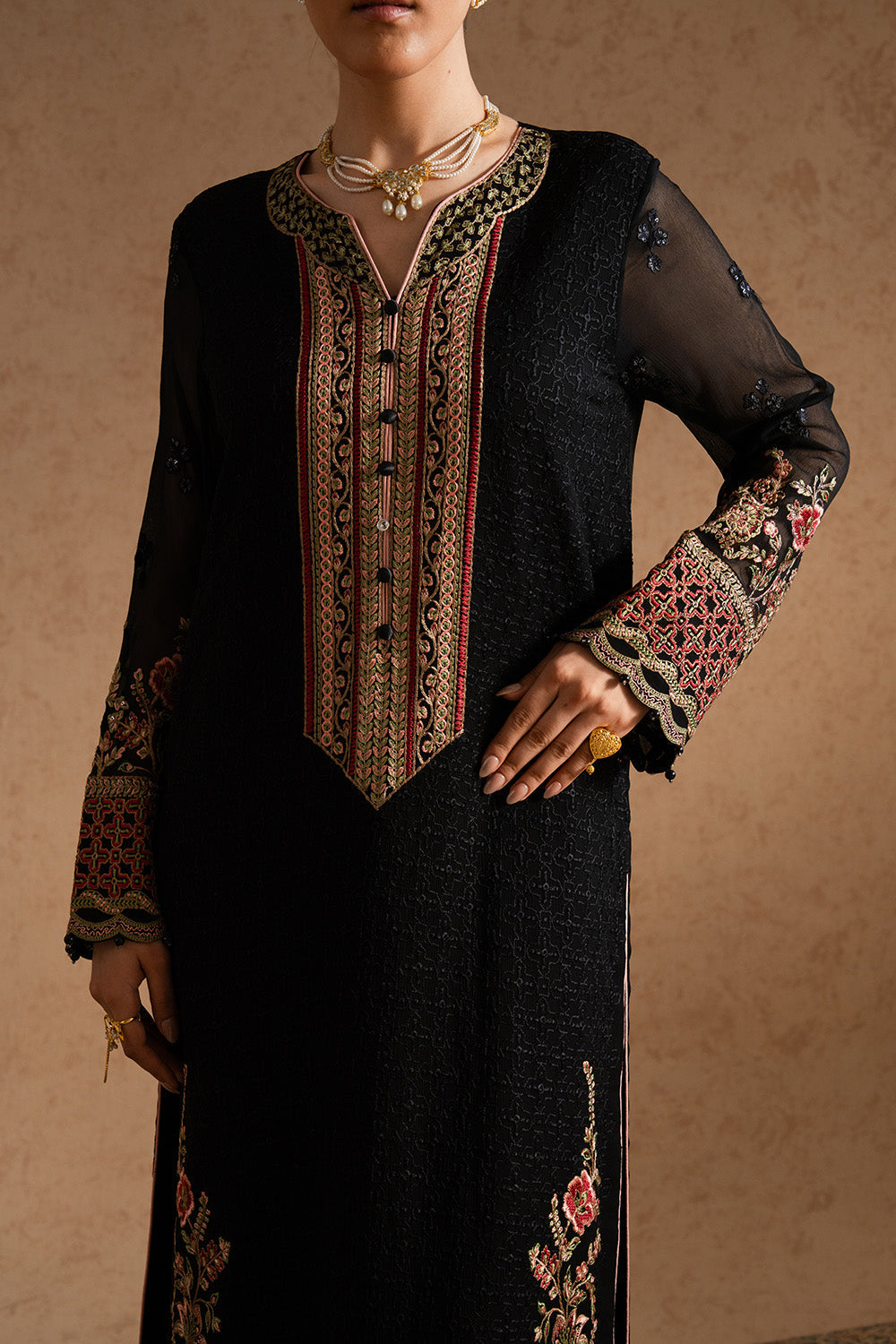 3 Piece Embroirdered Chiffon ZEYNEB - FSU5603