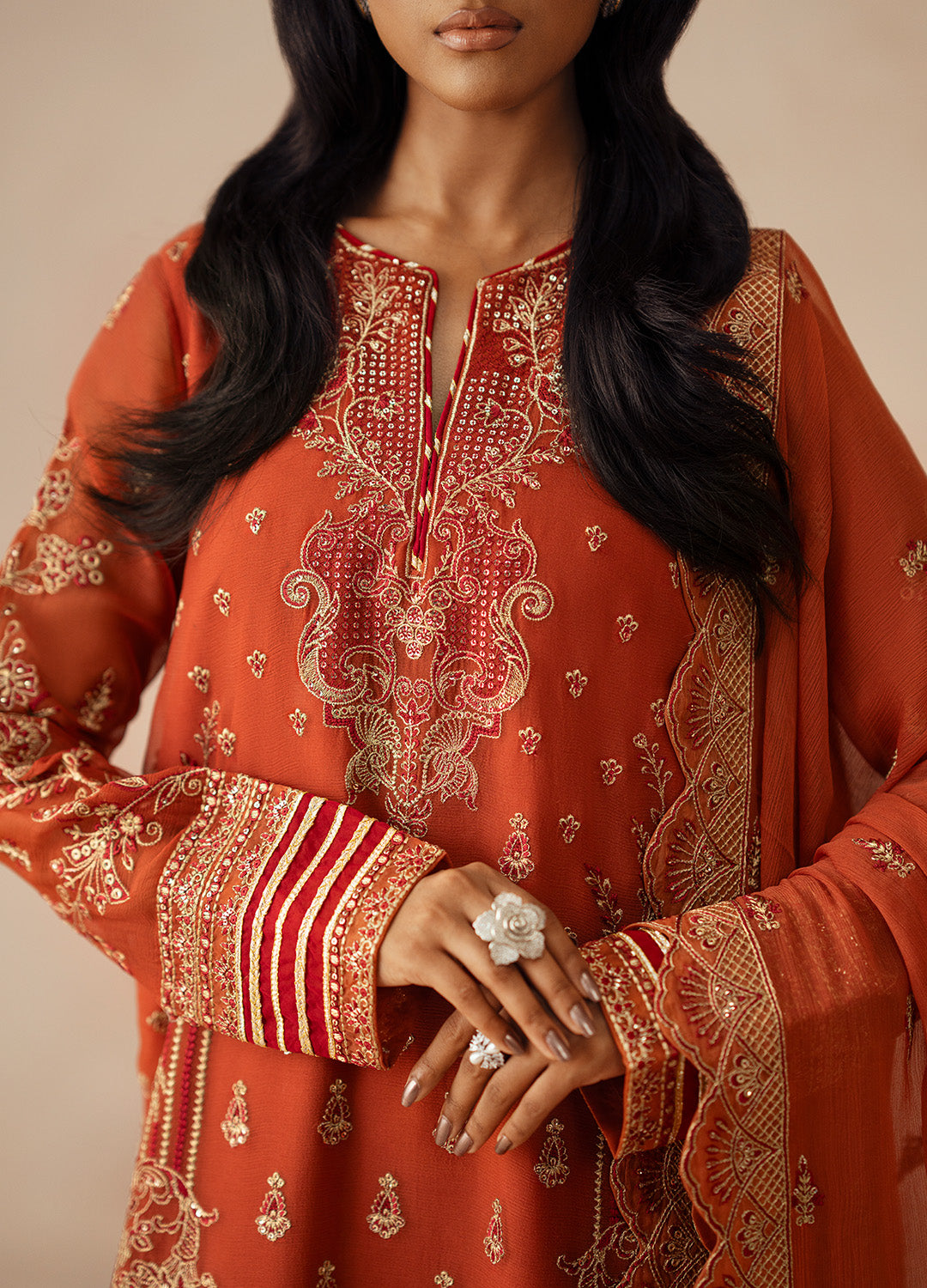 3 Piece Embroidered Chiffon ROYA - FSU5610