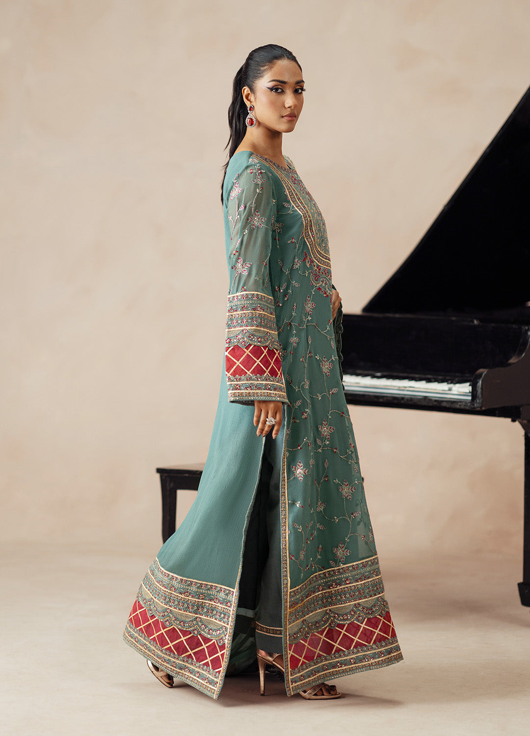 3 Piece Embroidered Chiffon MAHSA - FSU5612