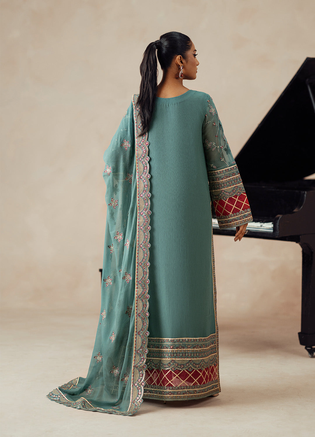 3 Piece Embroidered Chiffon MAHSA - FSU5612