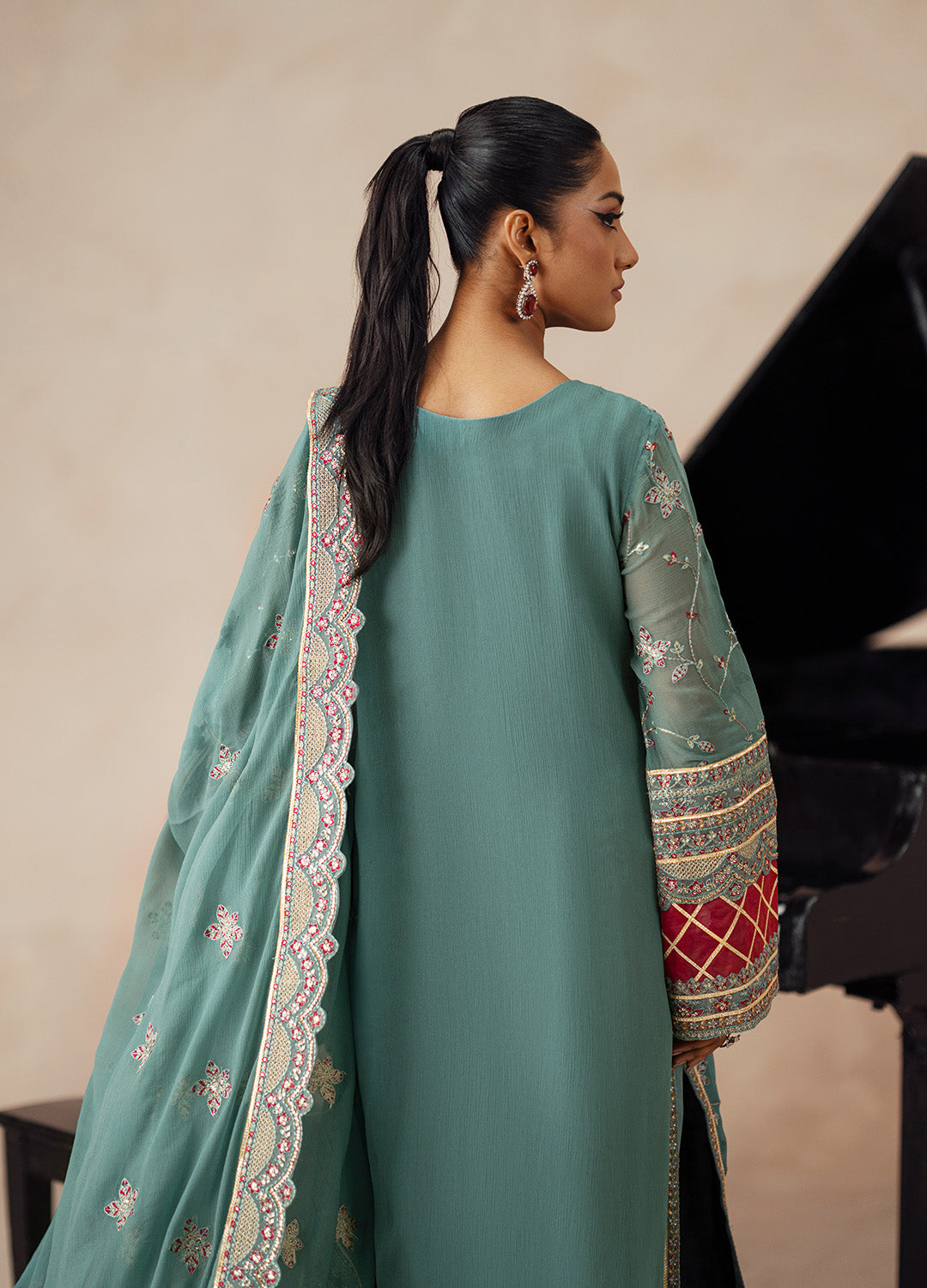 3 Piece Embroidered Chiffon MAHSA - FSU5612