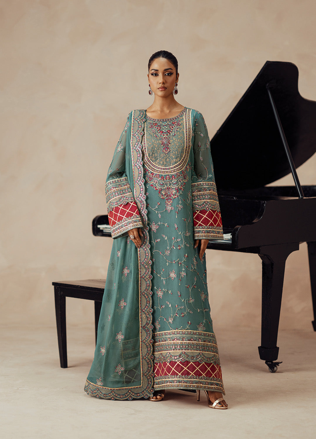 3 Piece Embroidered Chiffon MAHSA - FSU5612