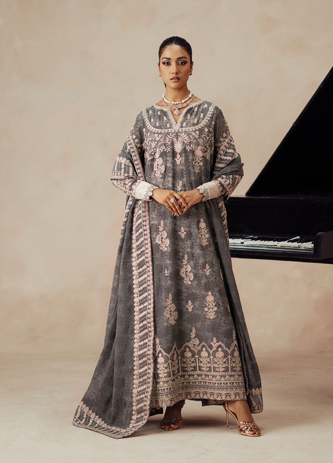 3 Piece Embroidered Chiffon DARYA - FSU5613