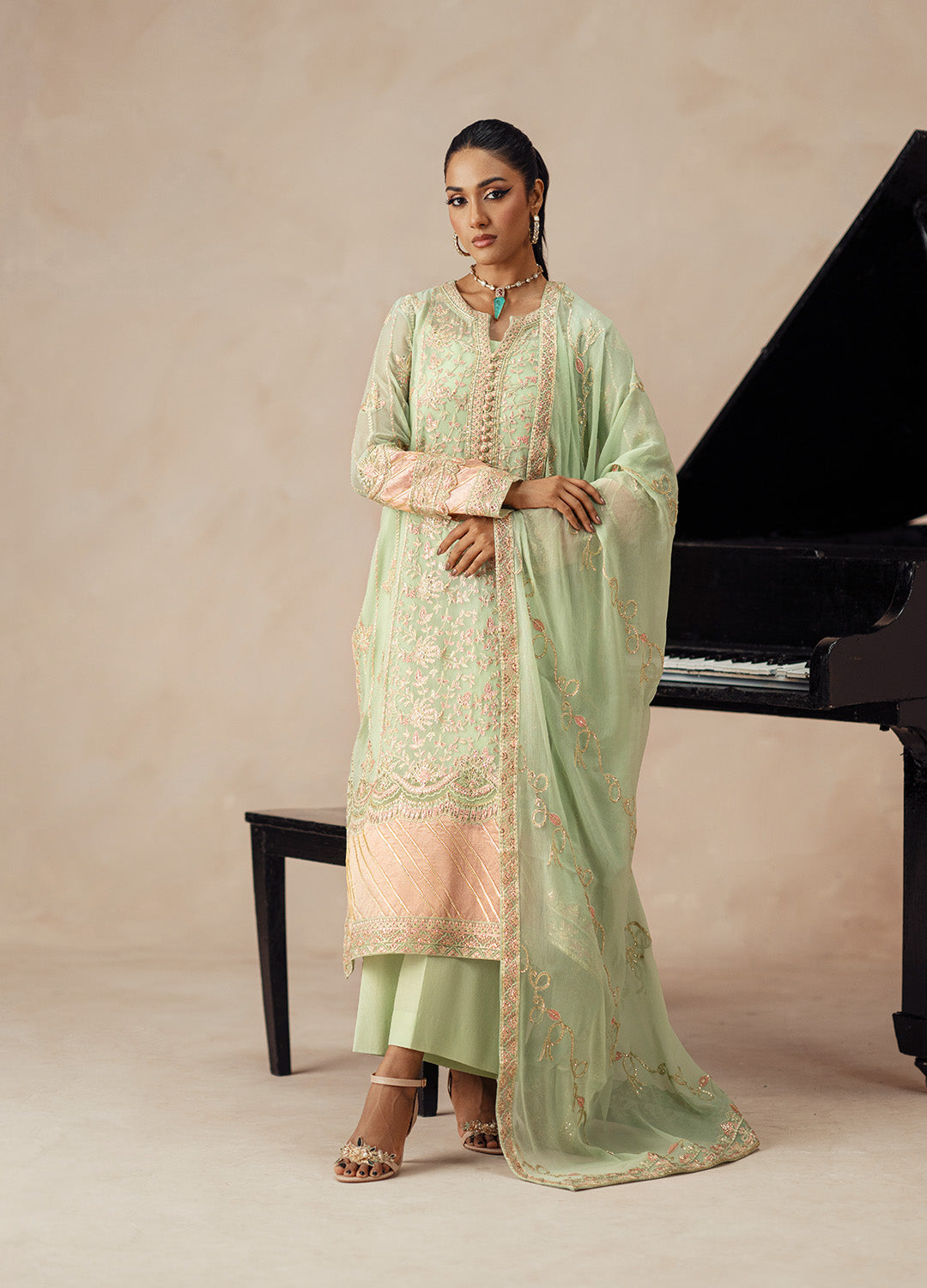 3 Piece Embroidered Chiffon AFRA - FSU5614