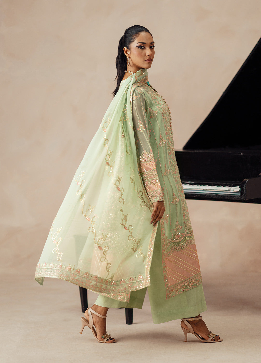 3 Piece Embroidered Chiffon AFRA - FSU5614