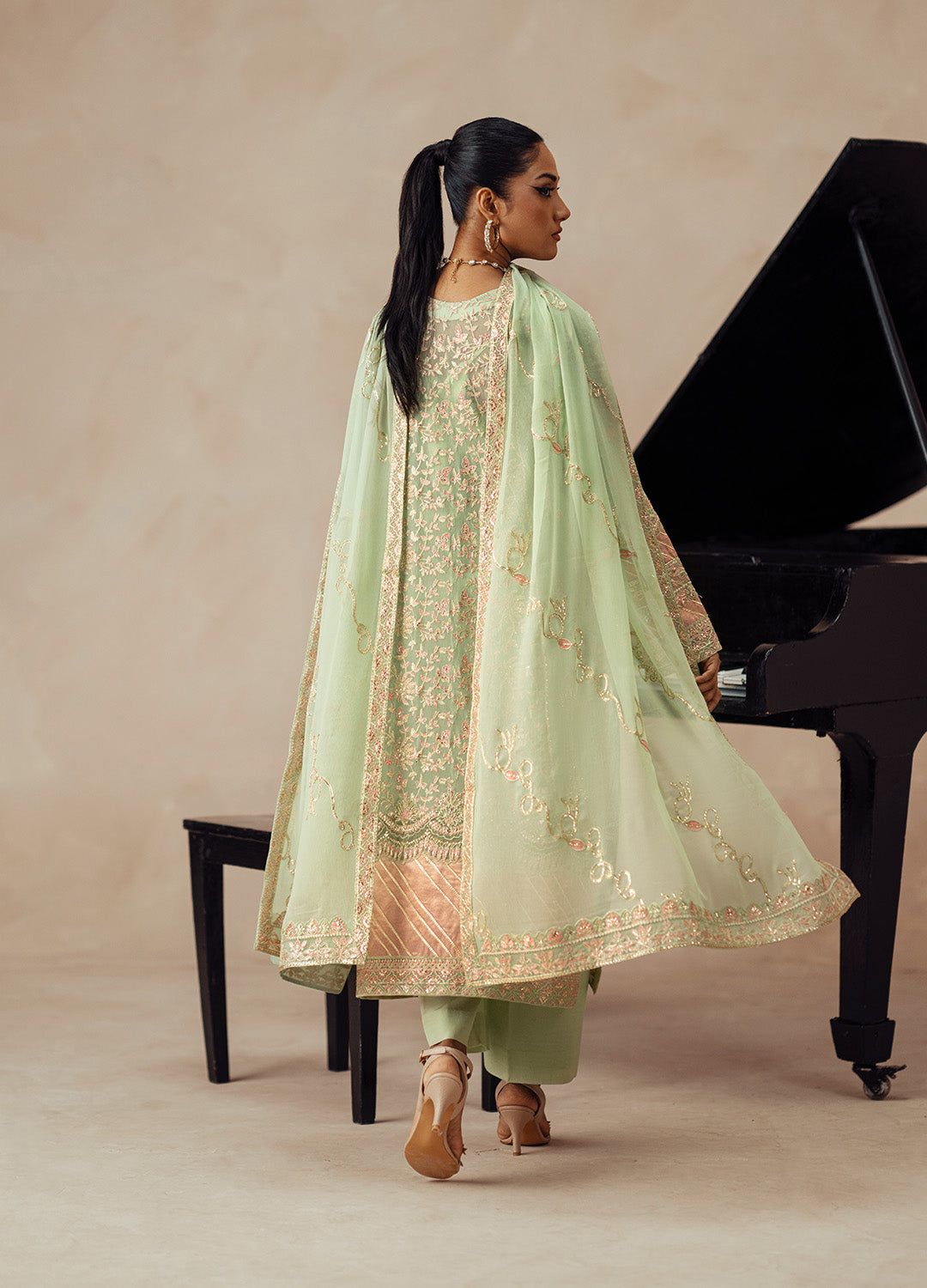 3 Piece Embroidered Chiffon AFRA - FSU5614