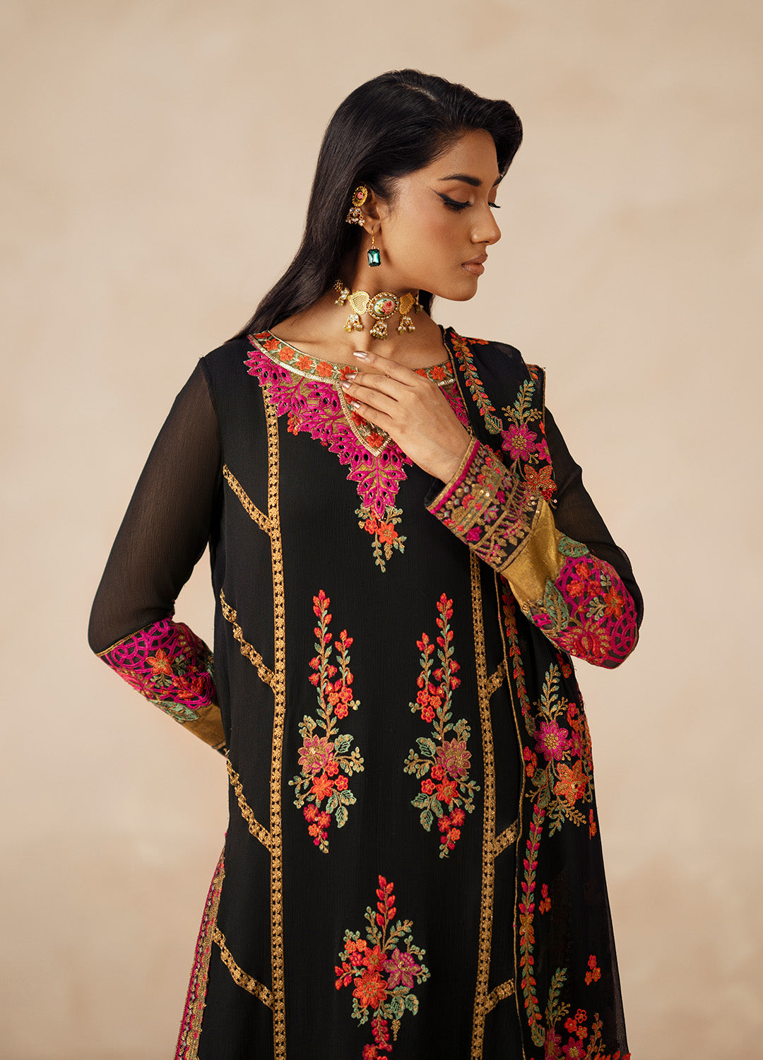3 Piece Embroidered Chiffon AZILA - FSU5615