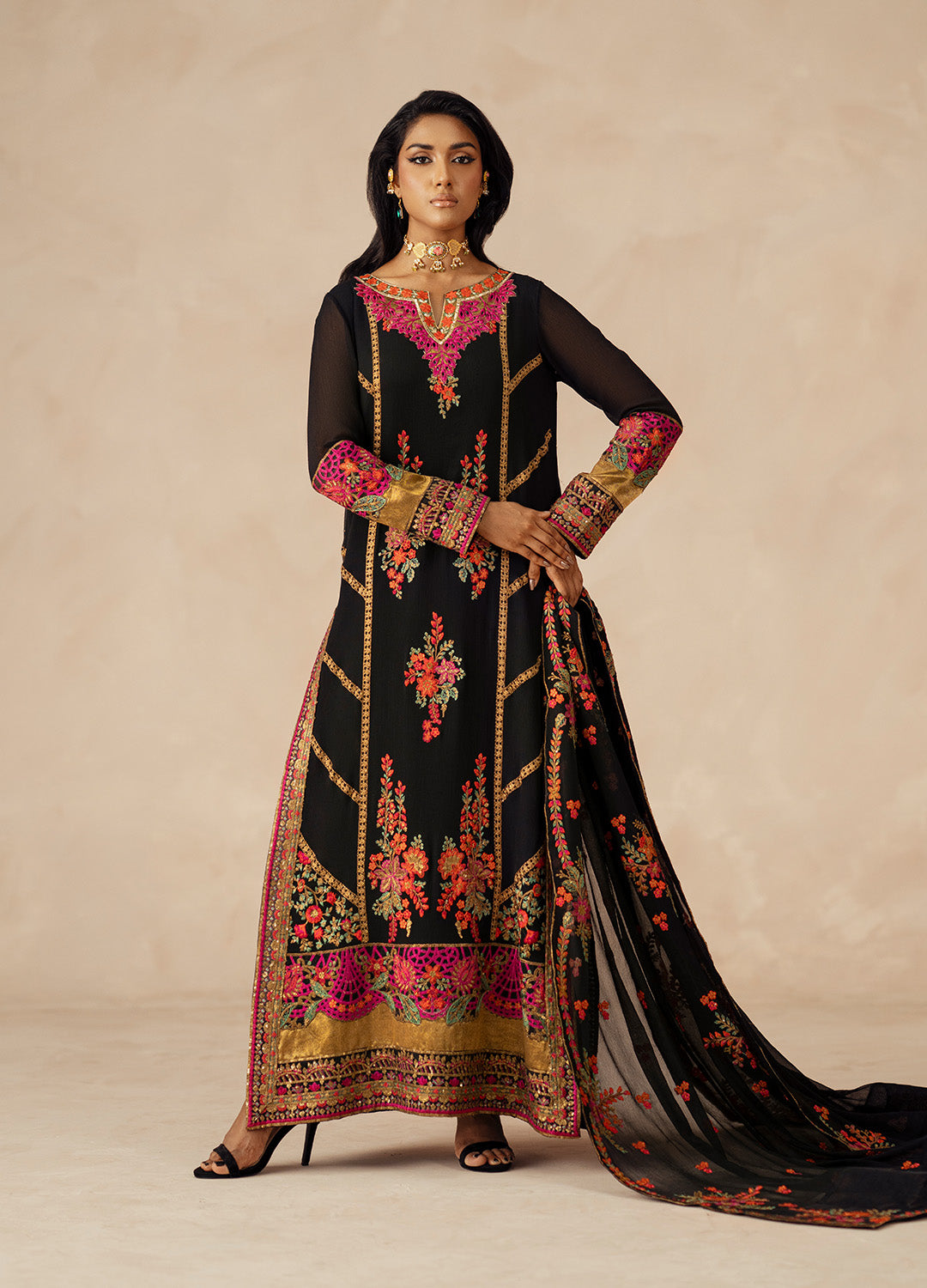 3 Piece Embroidered Chiffon AZILA - FSU5615