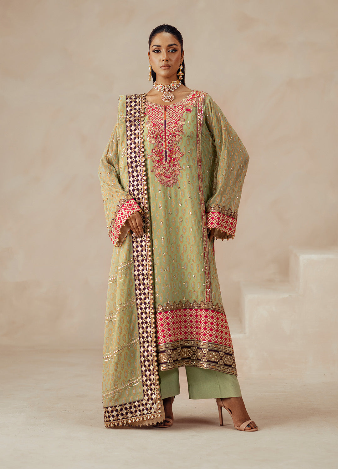 3 Piece Embroidered Chiffon ADVIKA - FSU5616