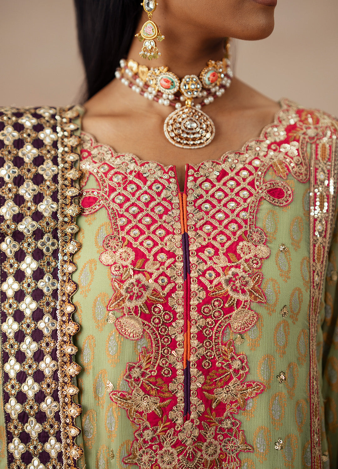 3 Piece Embroidered Chiffon ADVIKA - FSU5616