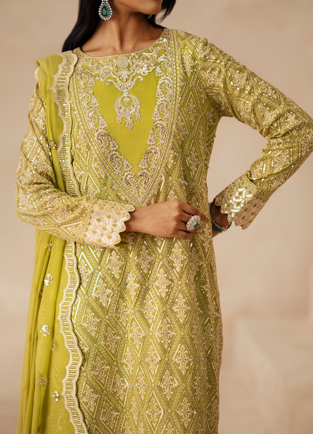 3 Piece Embroidered Chiffon SYRA - FSU5617