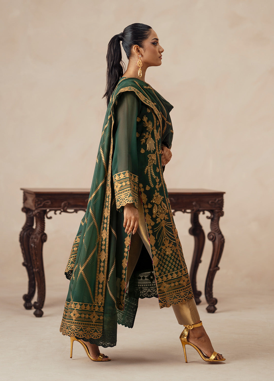 3 Piece Embroidered Chiffon JASMINE - FSU5618