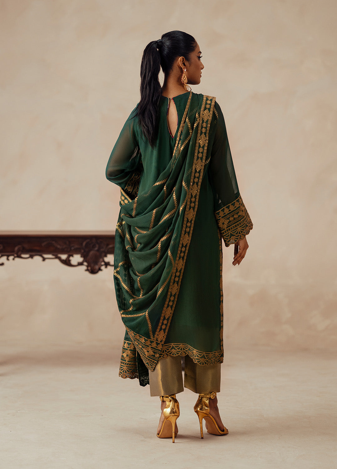 3 Piece Embroidered Chiffon JASMINE - FSU5618