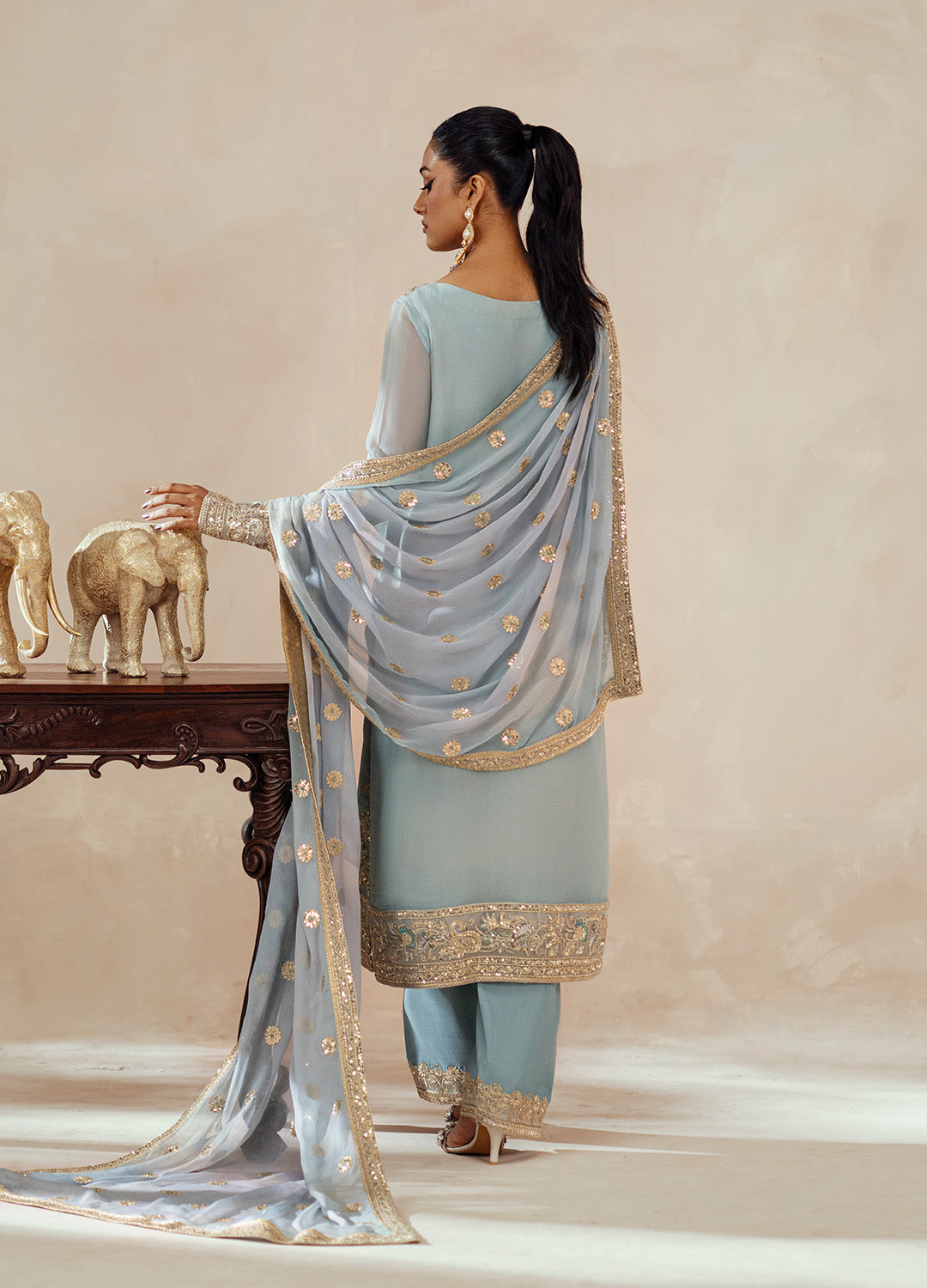 3 Piece Embroidered Chiffon AZITA - FSU5619