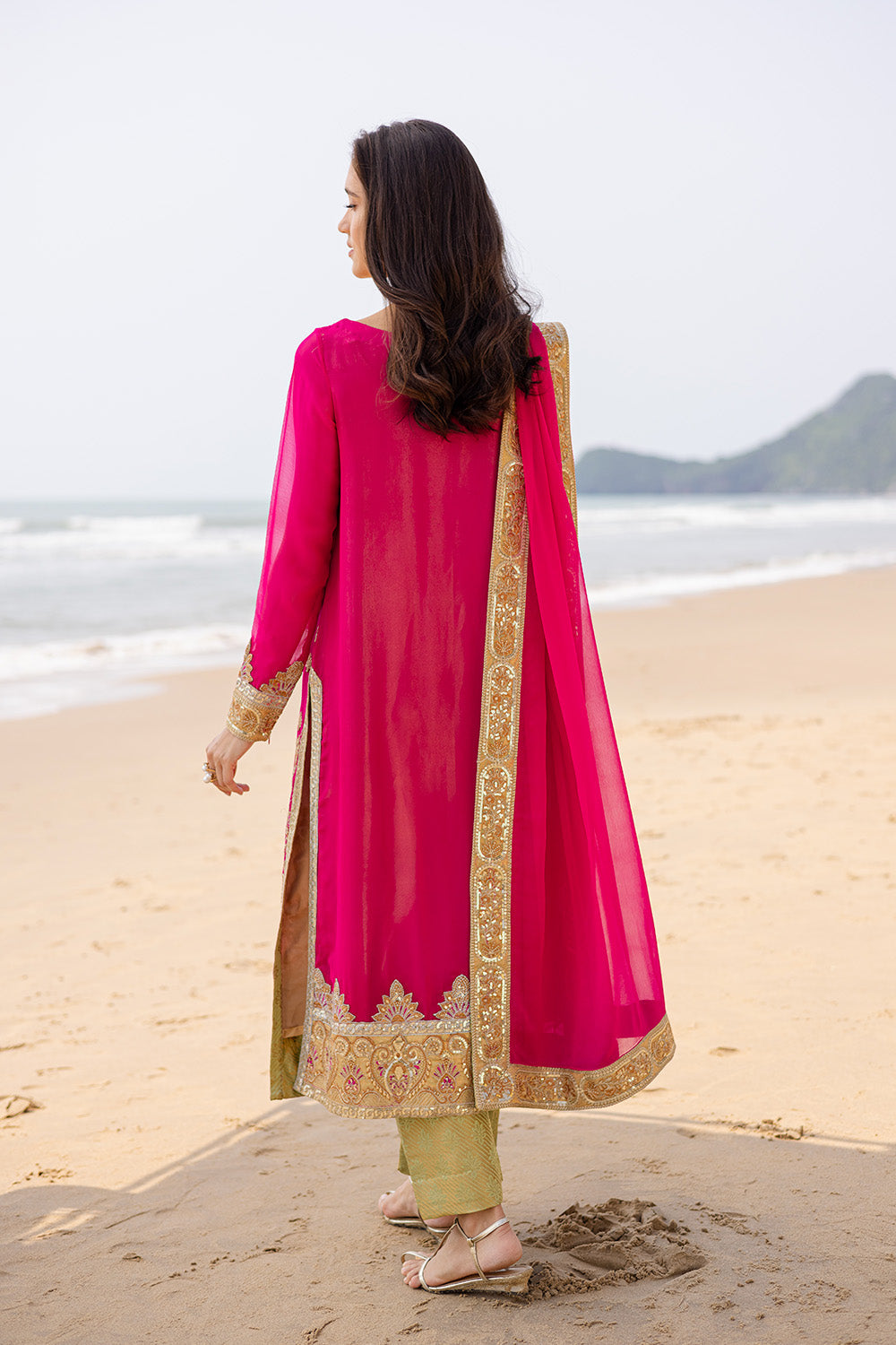 3 Piece Embroirdered Chiffon Anika - FW40054