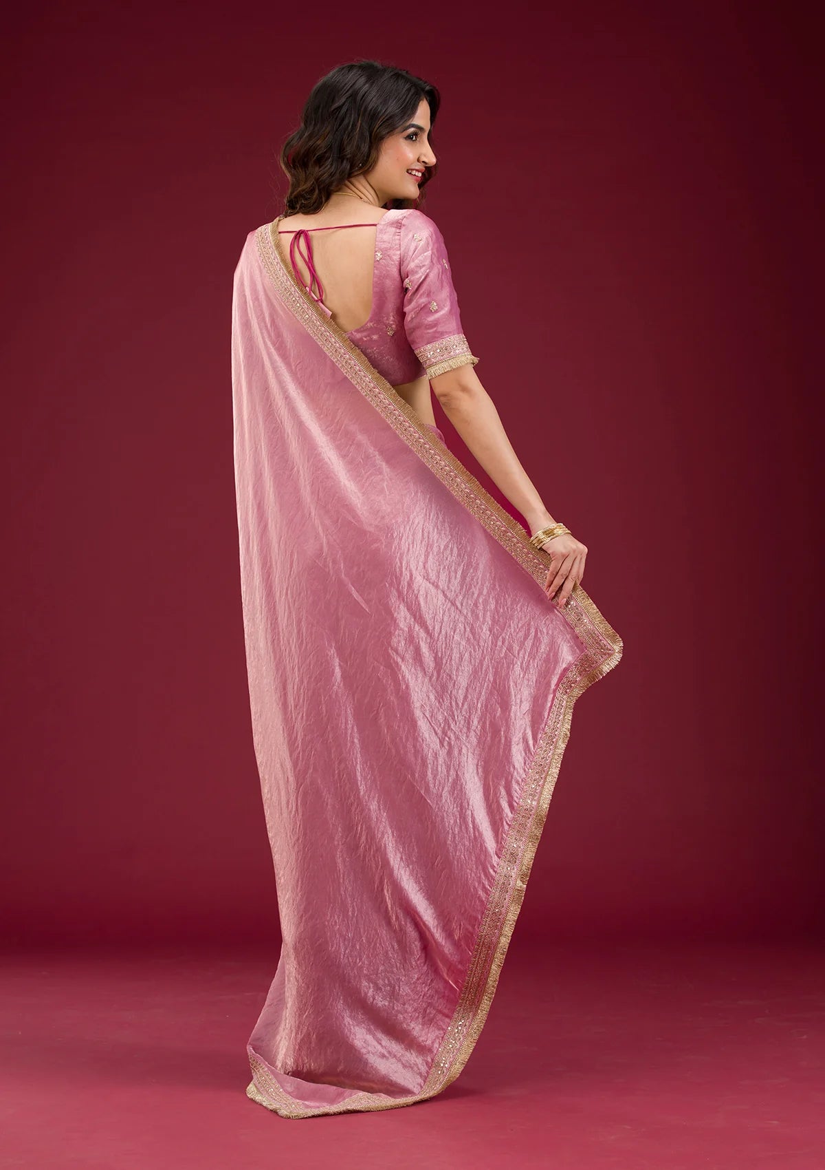 Threadwork Tissue Saree
